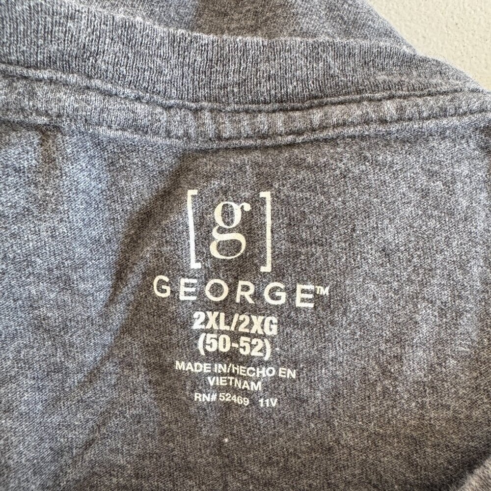 George Men’s Long Sleeve Gray Crewneck Tee Shirt – Size 2XL - Picture 3 of 3